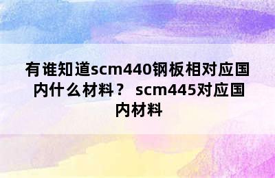 有谁知道scm440钢板相对应国内什么材料？ scm445对应国内材料